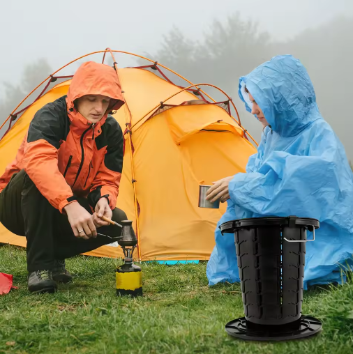 Draagbaar Opvouwbaar Camping Toilet – In Hoogte Verstelbaar Reistoilet met Comfortabele Zitting
