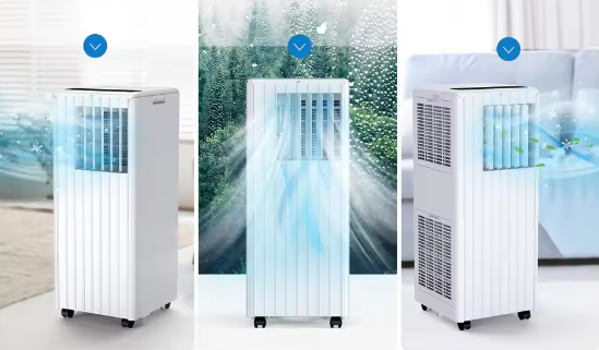 Mobiele Airconditioner 9000 BTU – 3-in-1 Airco met Ontvochtiging, Ventilator en Uitlaatset
