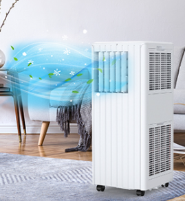 Mobiele Airconditioner 9000 BTU – 3-in-1 Airco met Ontvochtiging, Ventilator en Uitlaatset