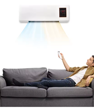 Wand Airconditioner met Afstandsbediening – 2-in-1 Verwarmen en Ventileren, Compact en Energiezuinig