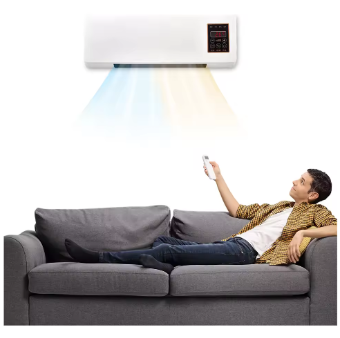 Wand Airconditioner met Afstandsbediening – 2-in-1 Verwarmen en Ventileren, Compact en Energiezuinig