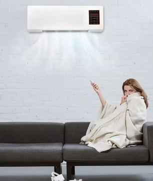 Wand Airconditioner met Afstandsbediening – 2-in-1 Verwarmen en Ventileren, Compact en Energiezuinig