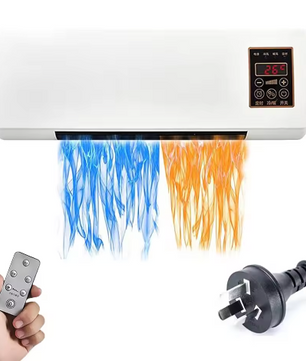 Wand Airconditioner met Afstandsbediening – 2-in-1 Verwarmen en Ventileren, Compact en Energiezuinig