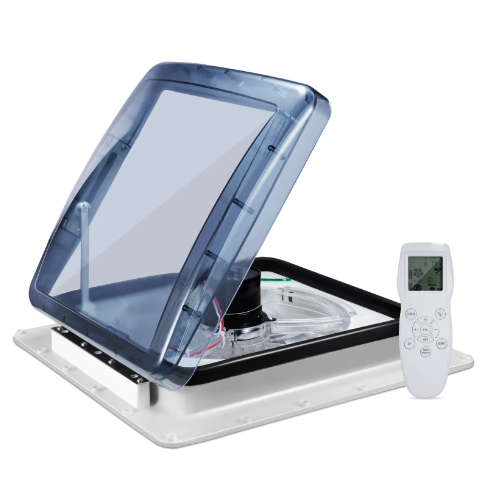 RV Dakventilator 40x40 cm – 10 Snelheden, Omkeerbare Luchtstroom, Stil met Afstandsbediening