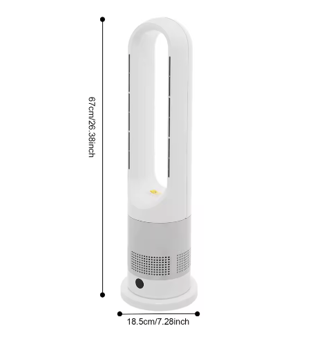 Bladloze Ventilator met Verwarming – 2-in-1 Koelen en; Verwarmen, Stil met Afstandsbediening en Timer