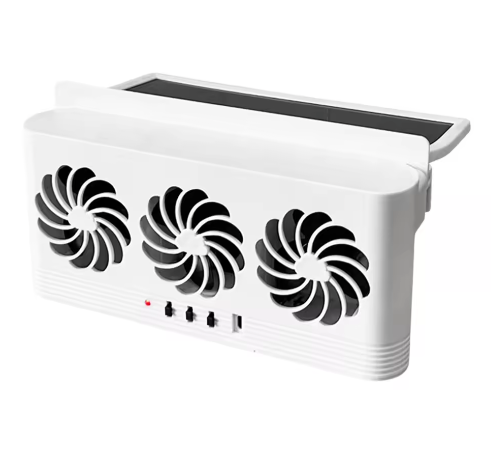 Auto Ventilator op Zonne-energie – 3 Ventilatoren, Raamventilatie met USB en Geurverwijdering