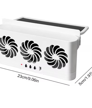 Auto Ventilator op Zonne-energie – 3 Ventilatoren, Raamventilatie met USB en Geurverwijdering