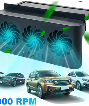 Auto Ventilator op Zonne-energie – 3 Ventilatoren, Raamventilatie met USB en Geurverwijdering