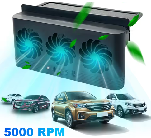 Auto Ventilator op Zonne-energie – 3 Ventilatoren, Raamventilatie met USB en Geurverwijdering
