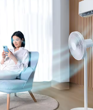 Vloer- en Bureauventilator 2-in-1 – 7 Bladen, Stil, 90° Oscillatie en Grote Luchtstroom