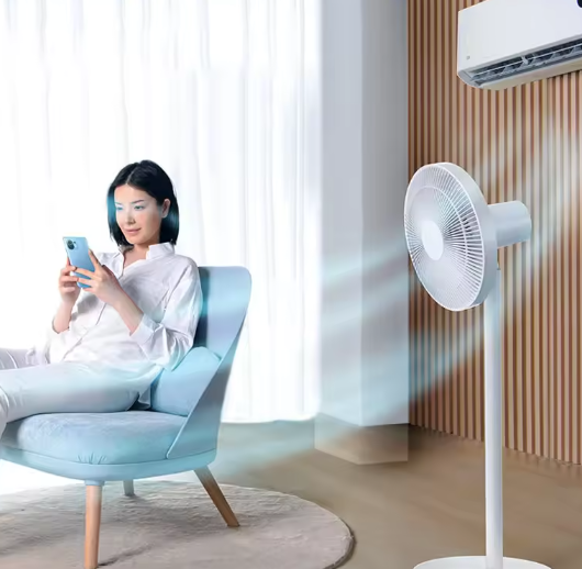 Vloer- en Bureauventilator 2-in-1 – 7 Bladen, Stil, 90° Oscillatie en Grote Luchtstroom