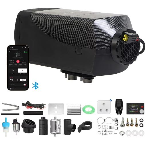 Diesel Luchtverwarmer 8KW – 12V/24V Parkeerverwarming met LCD, Bluetooth en Afstandsbediening