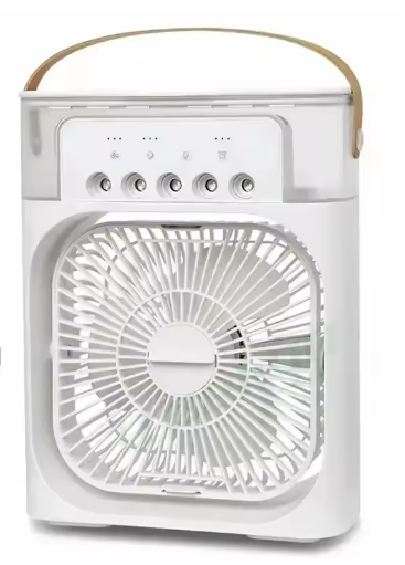 3-in-1 Luchtkoeler Ventilator – Aircooler, Luchtbevochtiger en LED Nachtlamp met USB
