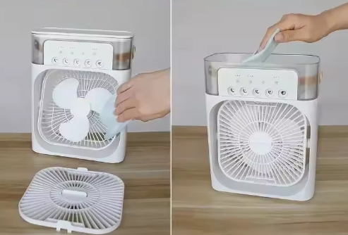 3-in-1 Luchtkoeler Ventilator – Aircooler, Luchtbevochtiger en LED Nachtlamp met USB