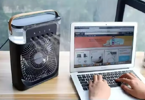 3-in-1 Luchtkoeler Ventilator – Aircooler, Luchtbevochtiger en LED Nachtlamp met USB