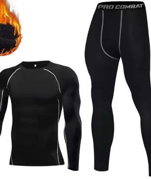 Heren Thermisch Ondergoed Set – 2-Delig Fleece, Warm, Compressie en Comfortabel