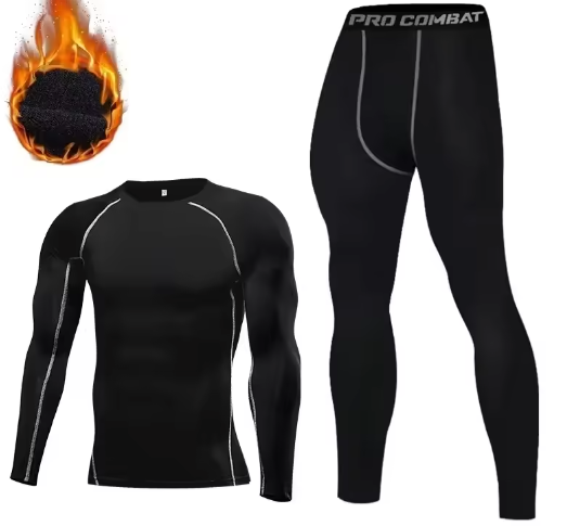 Heren Thermisch Ondergoed Set – 2-Delig Fleece, Warm, Compressie en Comfortabel