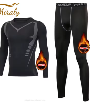 Heren Thermisch Ondergoed Set – 2-Delig Fleece, Warm, Compressie en Comfortabel