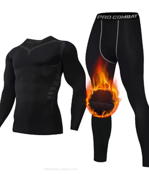 Heren Thermisch Ondergoed Set – 2-Delig Fleece, Warm, Compressie en Comfortabel
