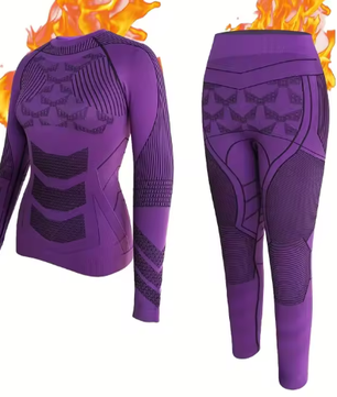 Dames Thermisch Ondergoed Set – 2-Delig Warm, Ademend en Stretch Basislaag
