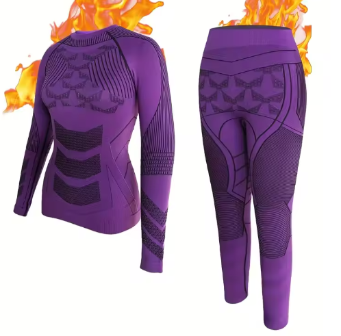 Dames Thermisch Ondergoed Set – 2-Delig Warm, Ademend en Stretch Basislaag