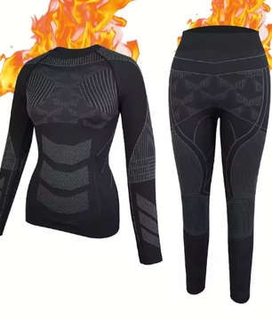 Dames Thermisch Ondergoed Set – 2-Delig Warm, Ademend en Stretch Basislaag