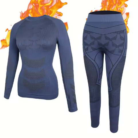 Dames Thermisch Ondergoed Set – 2-Delig Warm, Ademend en Stretch Basislaag