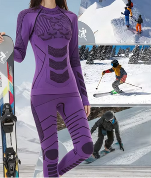 Dames Thermisch Ondergoed Set – 2-Delig Warm, Ademend en Stretch Basislaag