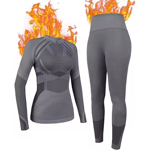 Dames Thermisch Ondergoed Set – Naadloos, Vochtafvoerend, Stretch en Comfortabele Basislaag