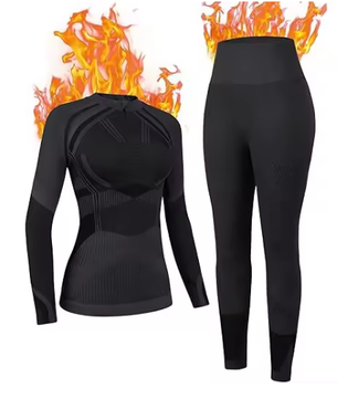 Dames Thermisch Ondergoed Set – Naadloos, Vochtafvoerend, Stretch en Comfortabele Basislaag