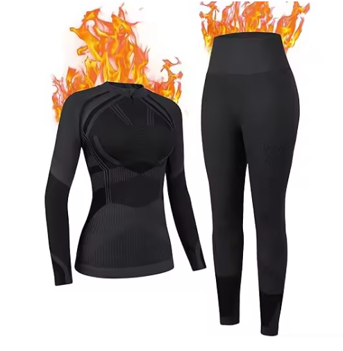 Dames Thermisch Ondergoed Set – Naadloos, Vochtafvoerend, Stretch en Comfortabele Basislaag