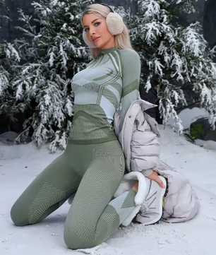 Dames Thermisch Ondergoed Set – Naadloos, Vochtafvoerend, Stretch en Comfortabele Basislaag