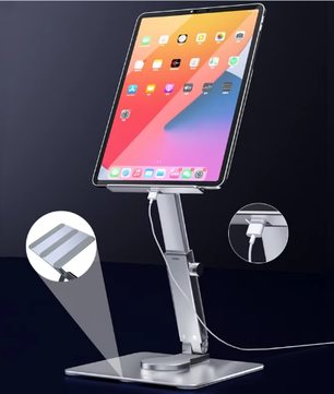 360° Roterende Aluminium Tabletstandaard – Opvouwbaar en Verstelbaar Bureauhouder