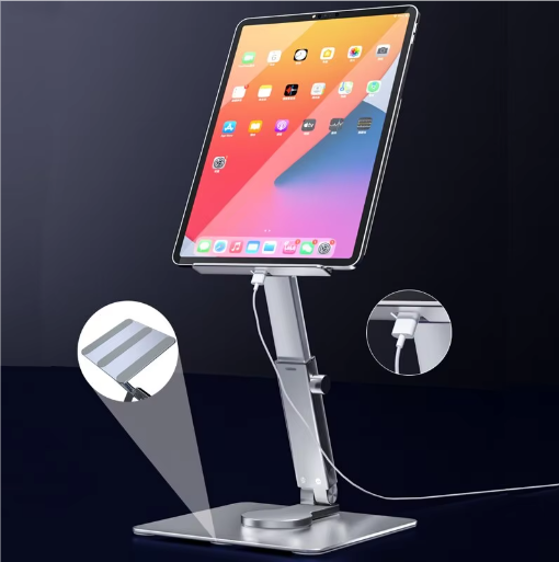 360° Roterende Aluminium Tabletstandaard – Opvouwbaar en Verstelbaar Bureauhouder