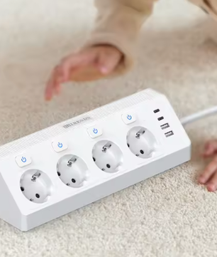 Desktop Stekkerdoos met USB en Individuele Schakelaars – 2 m Verlengsnoer