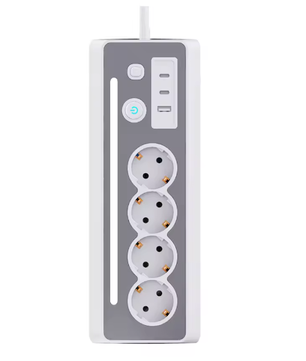 Stekkerdoos met 4 Stopcontacten, USB en Type-C met Schakelaar