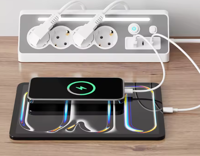 Stekkerdoos met 4 Stopcontacten, USB en Type-C met Schakelaar