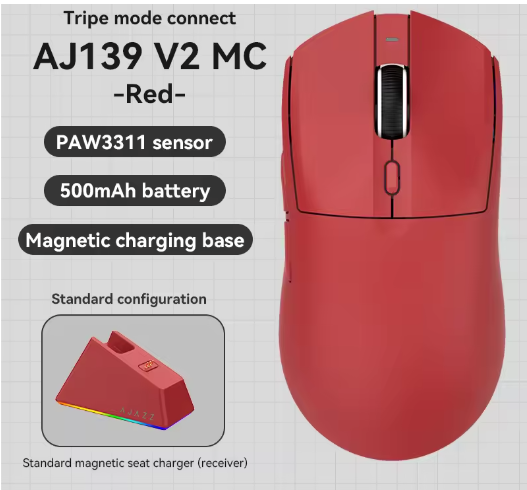Lichtgewicht Draadloze Gaming Muis 1000Hz – 12.000 DPI Precisie voor PC en Console