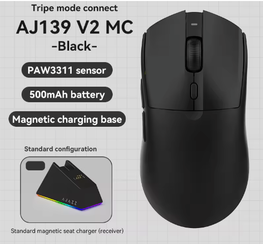 Lichtgewicht Draadloze Gaming Muis 1000Hz – 12.000 DPI Precisie voor PC en Console