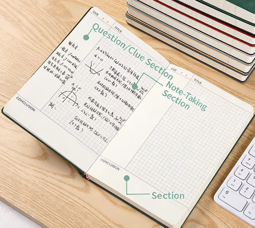 A5 Cornell Grid Notebook – Studieplanner met Gestructureerde Notitie Indeling