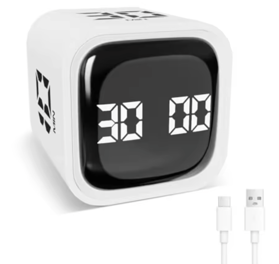 Digitale Kubus Timer met Zwaartekrachtsensor – Pomodoro Countdown Timer met Verstelbaar Volume
