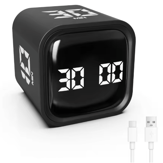 Digitale Kubus Timer met Zwaartekrachtsensor – Pomodoro Countdown Timer met Verstelbaar Volume