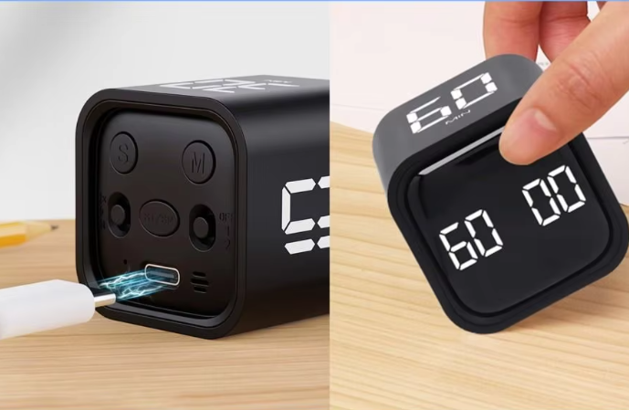 Digitale Kubus Timer met Zwaartekrachtsensor – Pomodoro Countdown Timer met Verstelbaar Volume