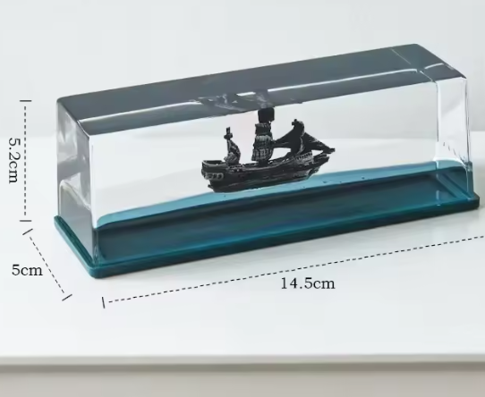 Black Pearl Boot Vloeistofdecoratie – Drijvende Scheepsfles van Acryl, Onbreekbaar en Roterend Design