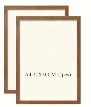 Set van 2 Houten Fotolijsten – Vintage Wandmontage Frames