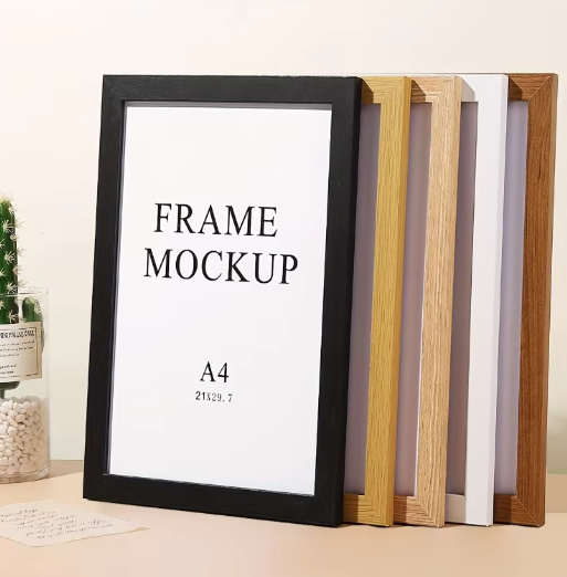 Set van 2 Houten Fotolijsten – Vintage Wandmontage Frames