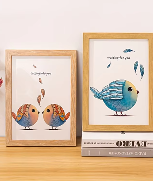 Set van 2 Houten Fotolijsten – Vintage Wandmontage Frames