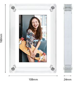 Acryl Digitale Fotolijst 5 Inch – IPS Scherm, Verticale Display met 4 GB Geheugen en Oplaadbare Batterij