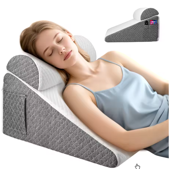 Ergonomisch Wigkussen van Traagschuim – Driehoekig Rug- en Slaapkussen