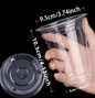 Set van 50 Wegwerp Plastic Bekers met Deksels – 12/16 oz Bekers voor IJskoffie, Smoothies en Koude Drankjes